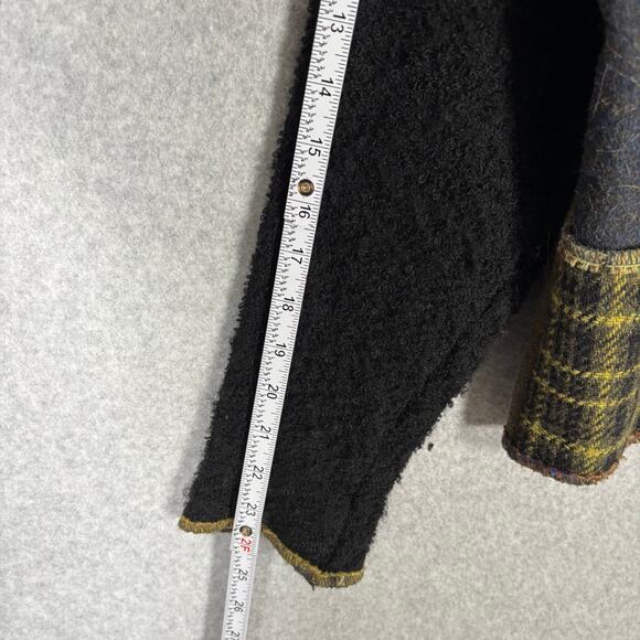 Artclothes Cardigan XS Boiled Felted Applique Fuzzy Patchwork Artsy Crafty Wear - Picture 12 of 16